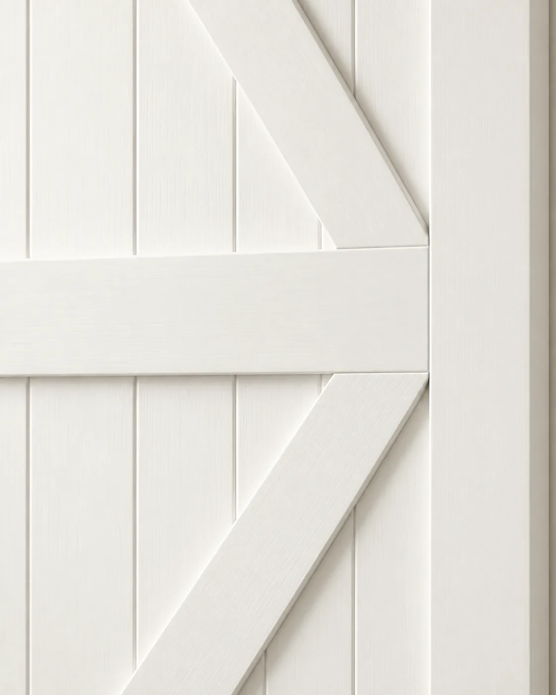 Barn door, detail, Snowflake White