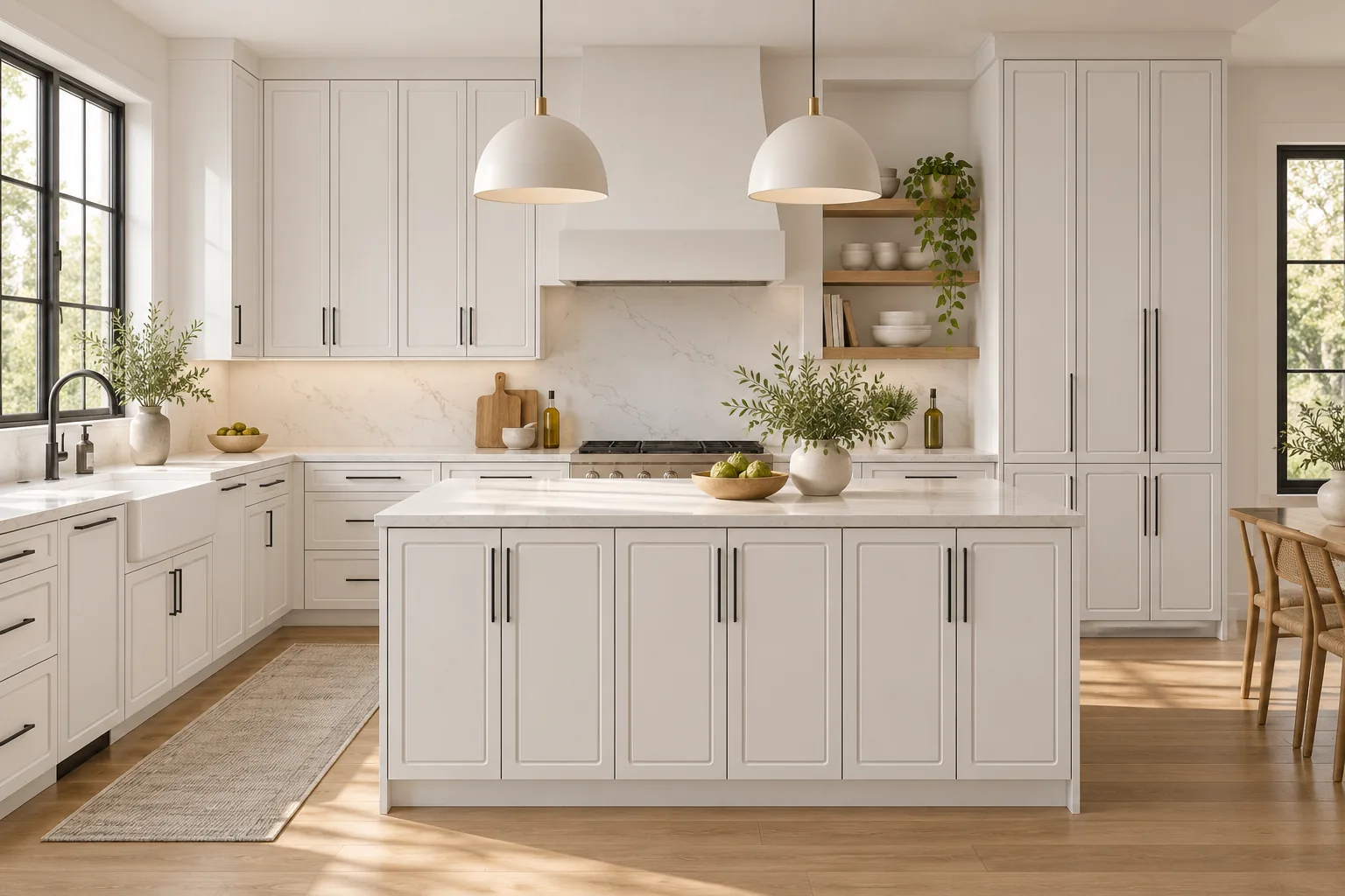 CD-121 Tall two panel cabinet front, kitchen, Snowflake White