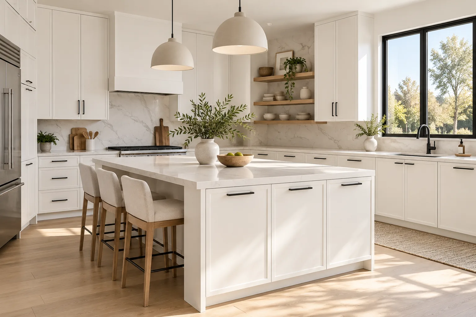 CD-129 Slim edge frame cabinet front, kitchen, Snowflake White