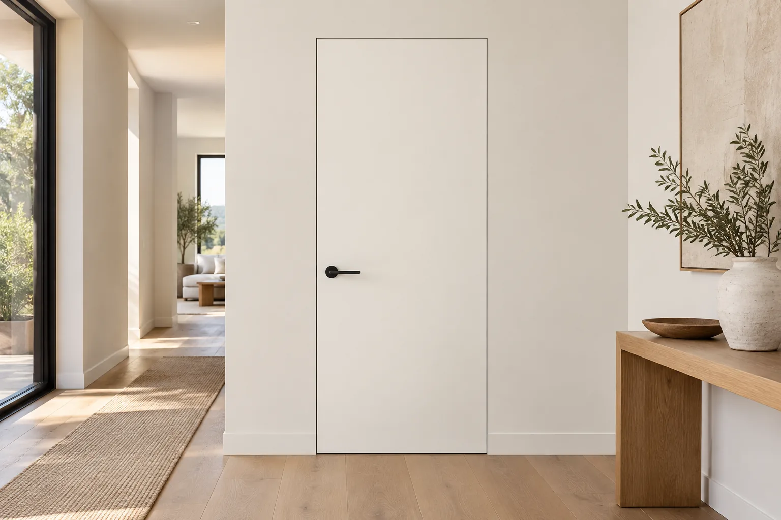 Concealed door, entry hall, Snowflake White