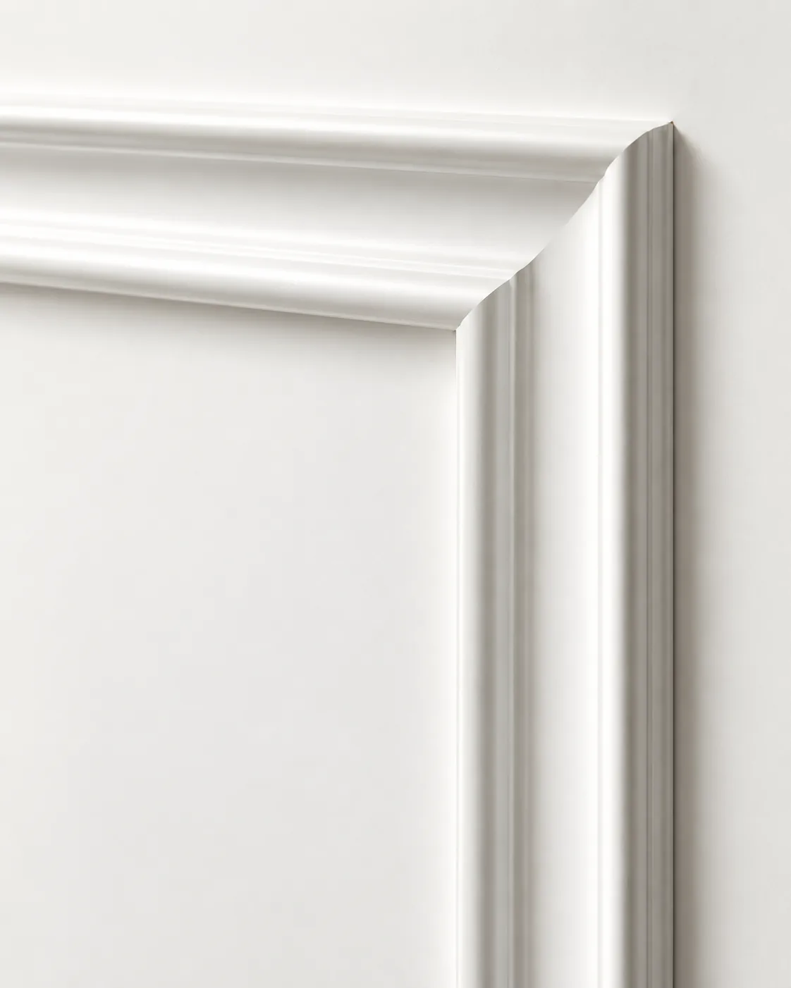 GH-1959 Raised two panel interior door, detail, Snowflake White