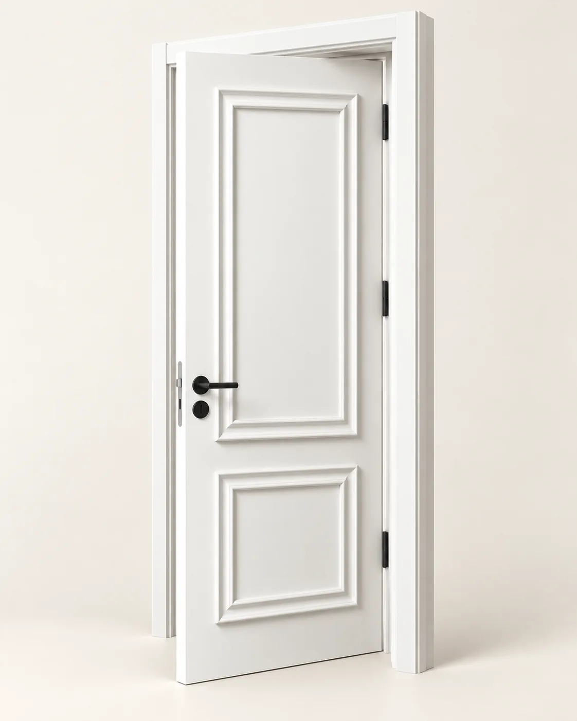 GH-1959 Raised two panel interior door, prehung · 4-9/16" jamb, Snowflake White
