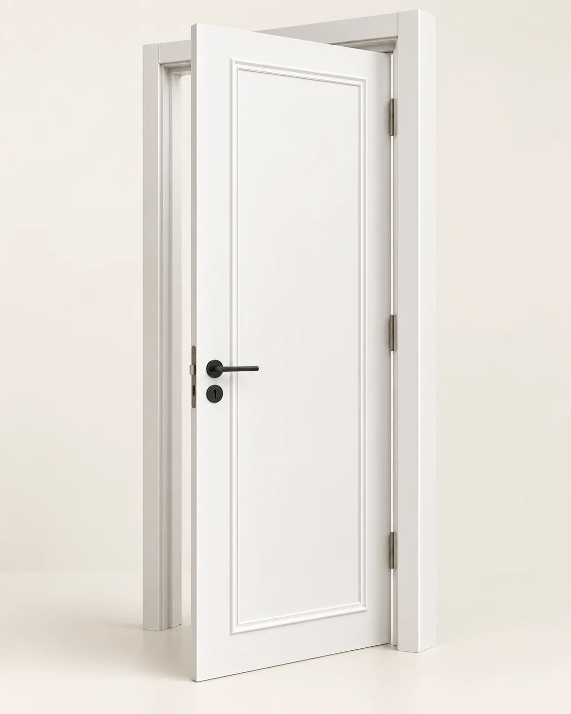 GH-1961 Single panel interior door, prehung · 4-9/16" jamb, Snowflake White
