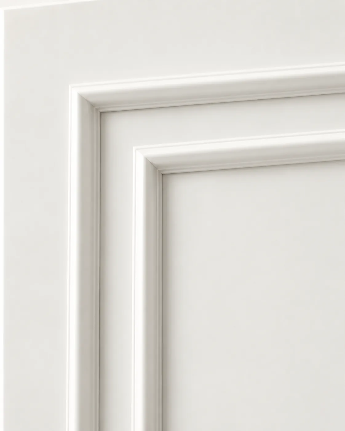 GH-1963 Moulded single panel interior door, detail, Snowflake White