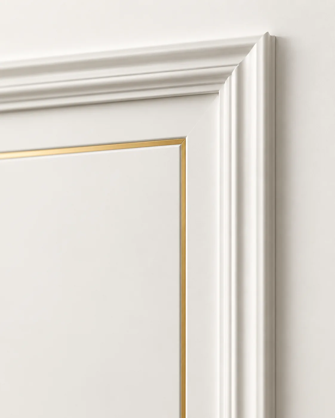 GH-1964 Two panel with inlay interior door, detail, Snowflake White