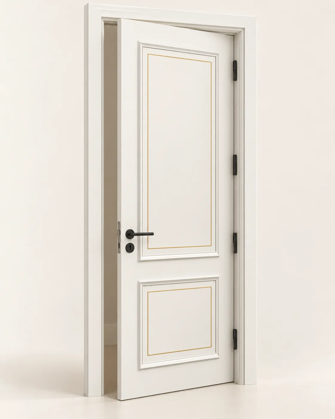 GH-1964 Two panel with inlay interior door, prehung · 4-9/16" jamb, Snowflake White