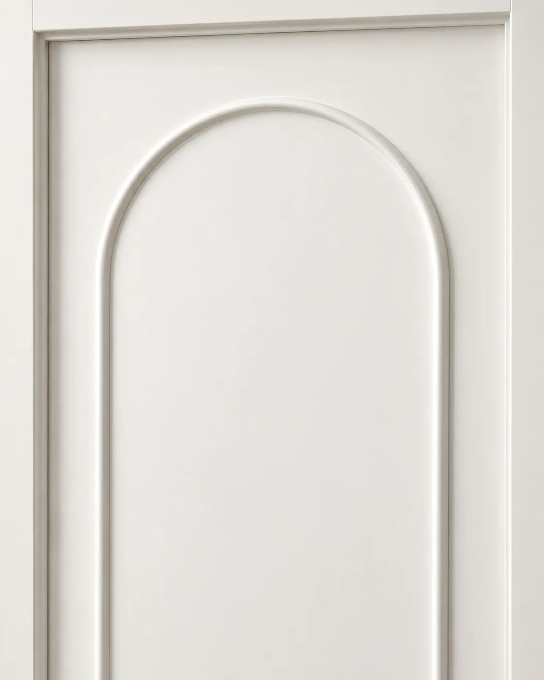 GH-1975 Arched two panel interior door, detail, Snowflake White