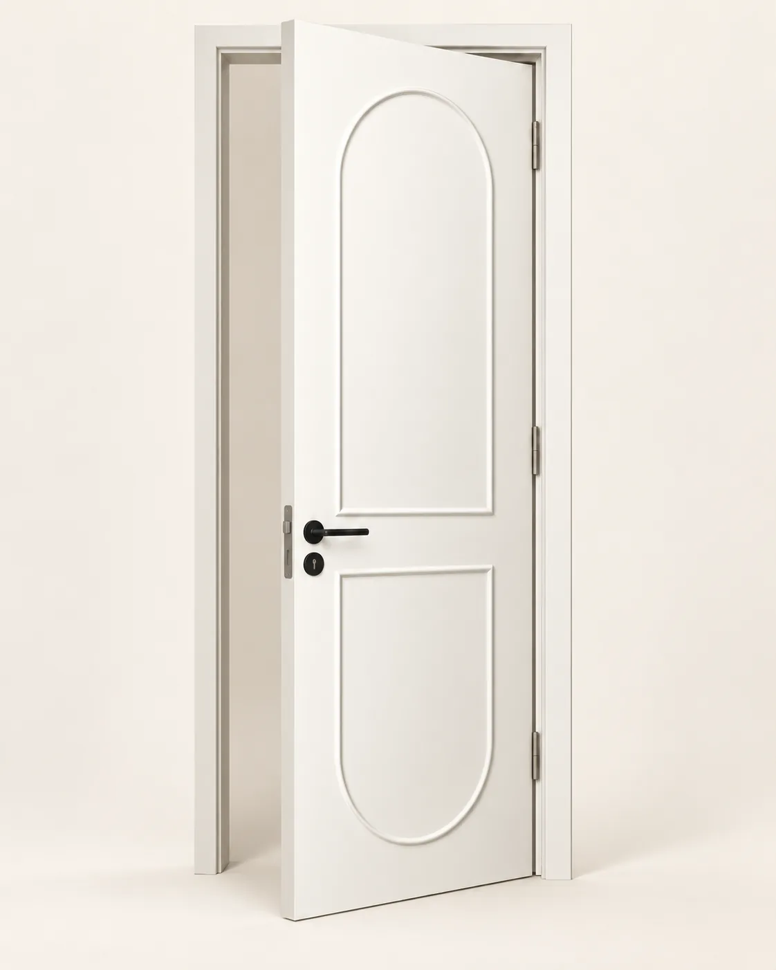 GH-1975 Arched two panel interior door, prehung · 4-9/16" jamb, Snowflake White