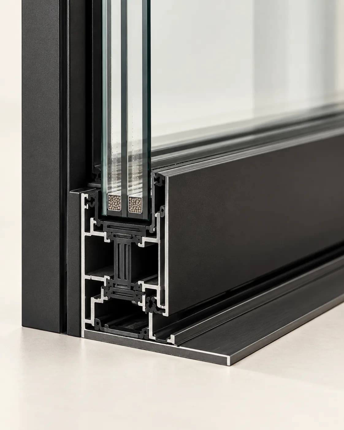 Series 175 Minimalist sliding door · 2 panels, thermal break, black frame