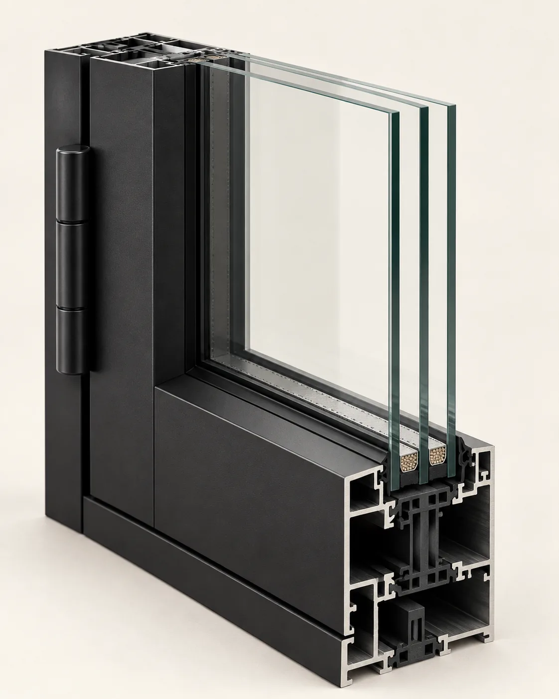 Series 98 Hinged door · double, thermal break, black frame