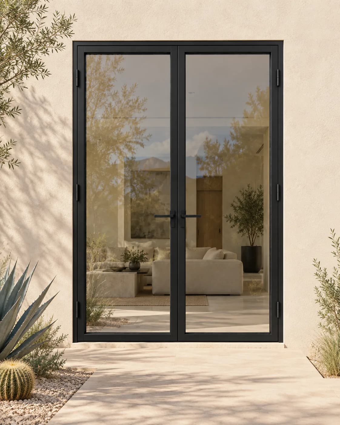 Series 98 Hinged door · double, exterior, black frame