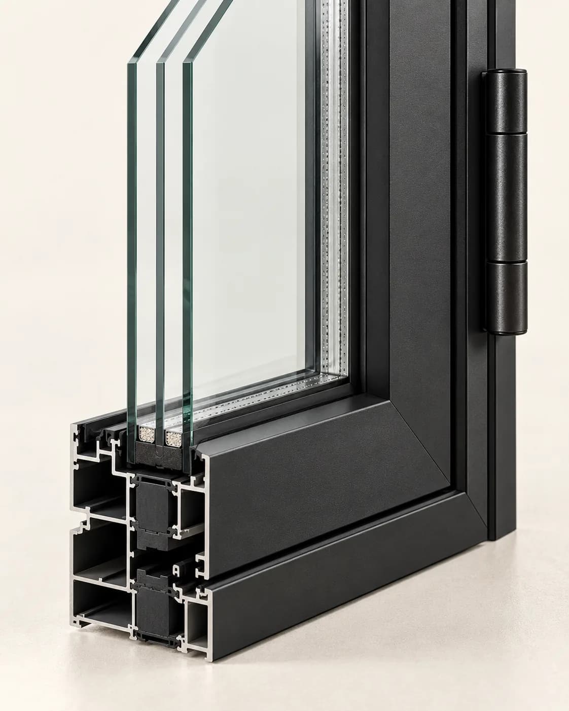 Series 98 Hinged door · single, thermal break, black frame