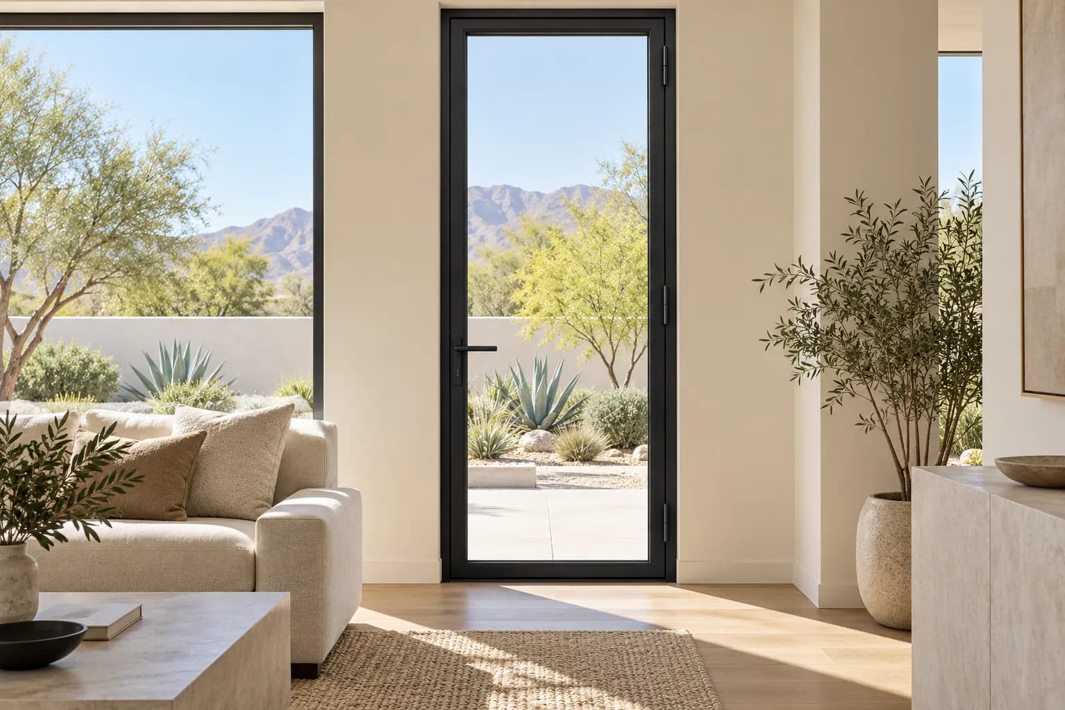 Series 98 Hinged door · single, living room, black frame
